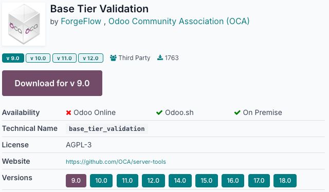 odoo Base Tier Validation